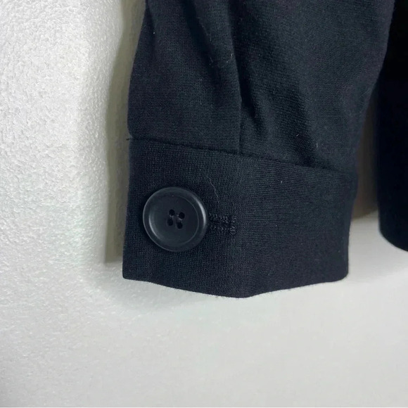 Theory Black Button Up Collarless Blazer Jacket Size Small - Picture 6 of 8